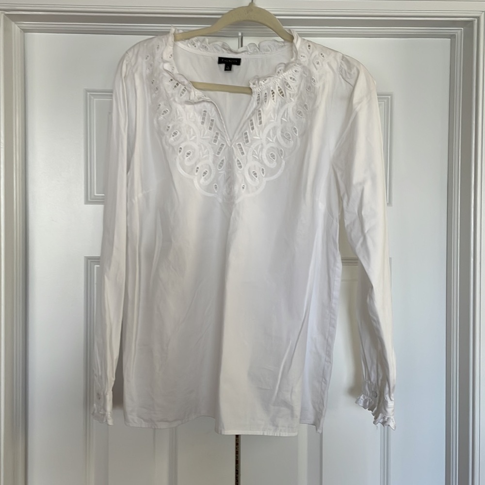 Talbots White Eyelet Blouse